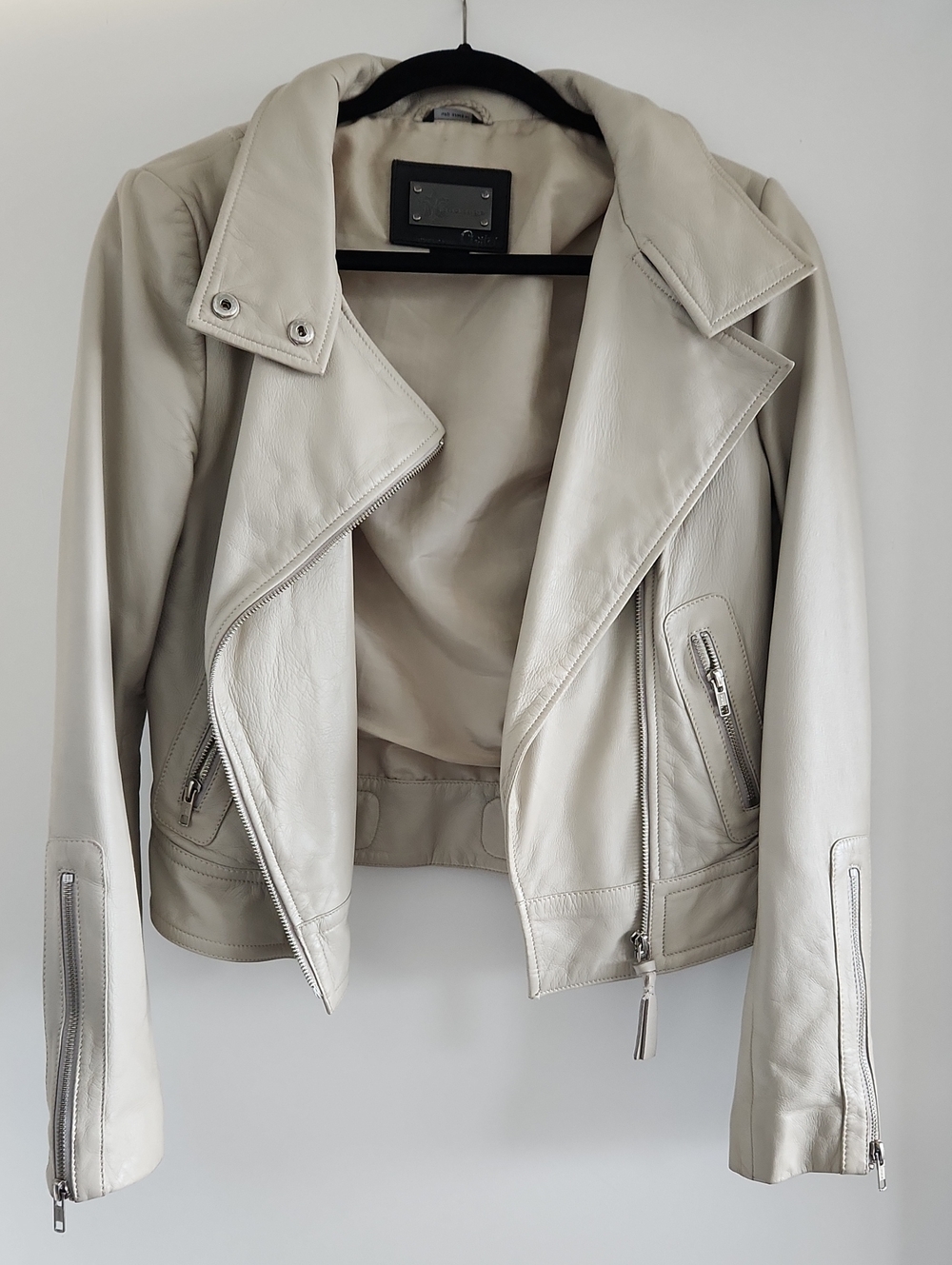 Mackage For Aritzia Leather Moto Jacket - Cream